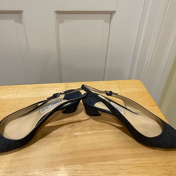 Jimmy Choo deep denim low heeled sling back size 39 - Picture 5 of 9